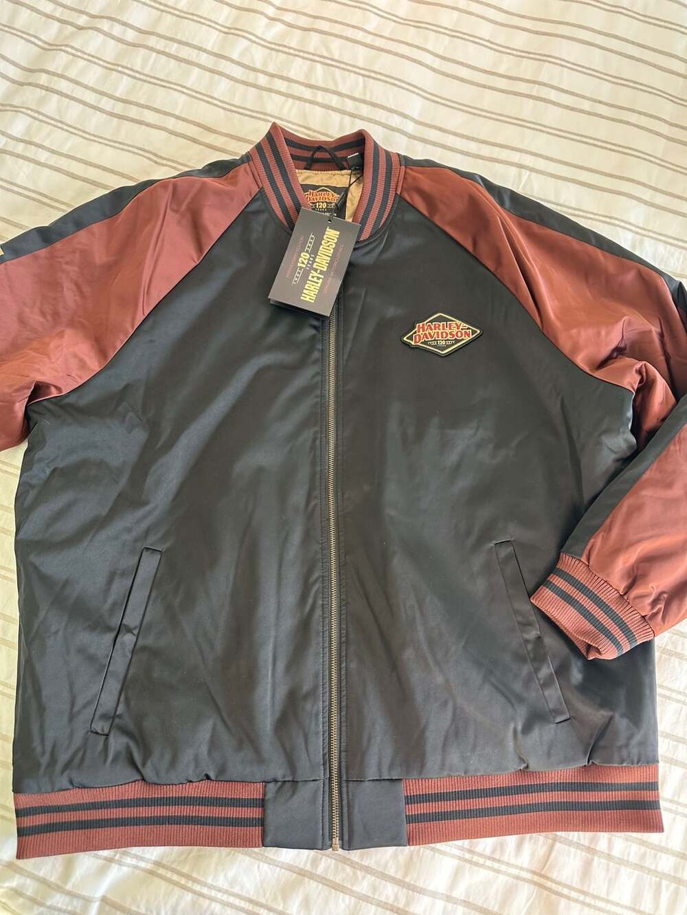 Harley-Davidson Men's 120th Anniversary Souvenir Satin Jacket Size 2XL